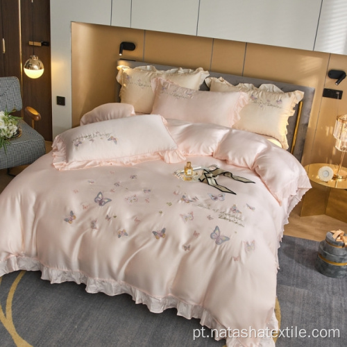 Conjunto de cama Lenzing Tencel Lace Bordado